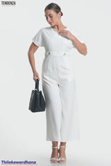 Tendenza Short Sleeve Wide Leg Jumpsuit