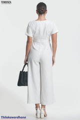 Tendenza Short Sleeve Wide Leg Jumpsuit