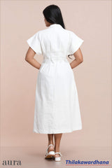 Aura Floral Embroidered Linen Dress