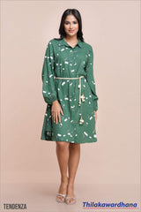 Tendenza Floral Print Long Sleeve Dress