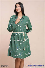 Tendenza Floral Print Long Sleeve Dress