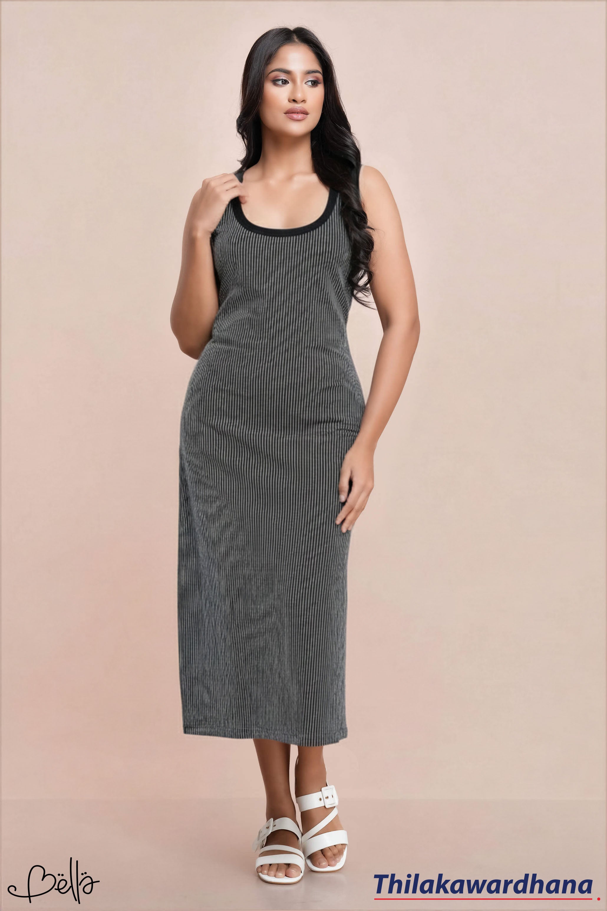 princess polly baby blue dress Stripe Long Sleeve Bodycon Dress Black And White | Dresses & Jumpsuits main image 1