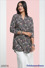 Aura Printed Kurtha Top