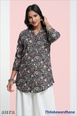 Aura Printed Kurtha Top