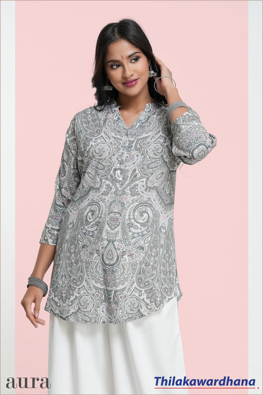 Aura Printed Kurtha Top