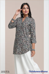 Aura Printed Kurtha Top