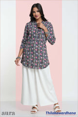 Aura Printed Kurtha Top