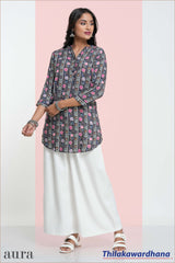 Aura Printed Kurtha Top