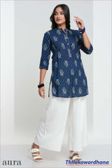 Aura Printed Kurtha Top