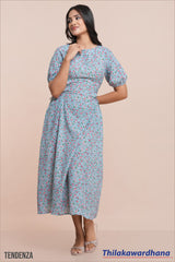 Tendenza Side Tie Waist Midi Dress