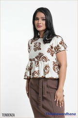 Tendenza Contrast Detaled Puff Sleeve Top