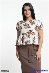 Tendenza Contrast Detaled Puff Sleeve Top