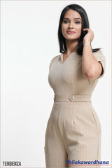 Tendenza Short Sleeve Wide Leg Jumpsuit