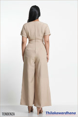 Tendenza Short Sleeve Wide Leg Jumpsuit