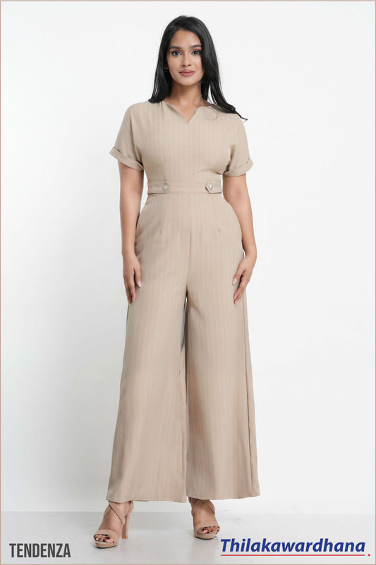 Tendenza Short Sleeve Wide Leg Jumpsuit