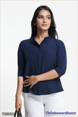 Tendenza 3/4 Sleeve Conceal Placket Top