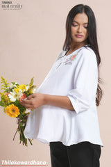 Tendenza Buttoned Up Embroidered Maternity Shirt