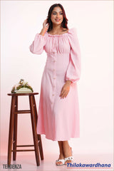 Tendenza Square Neck Elegant Maxi Dress