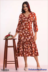 Tendenza Ruffle Hem A Line Dress