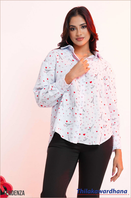 Tendenza Long Sleeve Printed Shirt