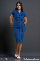 Aura Classic Curve Dark Washed Denim Dress