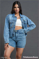 Aura Starlight Luxe Stud Denim Jacket