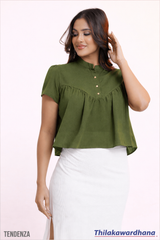 Tendenza Button Detailed Sheer Top