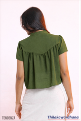 Tendenza Button Detailed Sheer Top