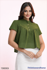 Tendenza Button Detailed Sheer Top