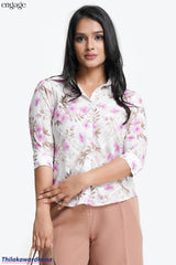 Engage Floral Printed Buttoned Up Top