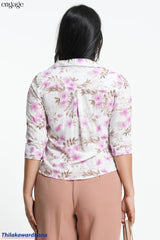 Engage Floral Printed Buttoned Up Top