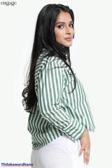 Engage Long Sleeve Stripe Printed Top