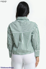 Engage Long Sleeve Stripe Printed Top