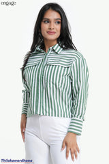 Engage Long Sleeve Stripe Printed Top