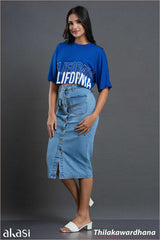 Akasi High Waist Denim Skirt