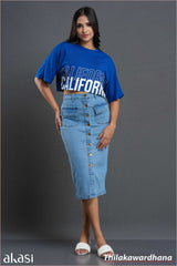 Akasi High Waist Denim Skirt
