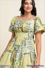 Twilight Garden Mosaic Midi Dress