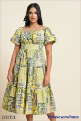 Twilight Garden Mosaic Midi Dress