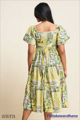 Twilight Garden Mosaic Midi Dress