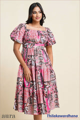 Aura Berry Bloom Midi Dress