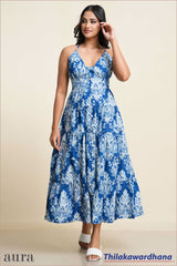Aura Sapphire Garden Maxi Dress
