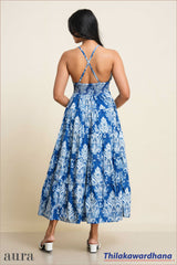 Aura Sapphire Garden Maxi Dress