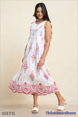 Aura Rose Ivory Midi Dress