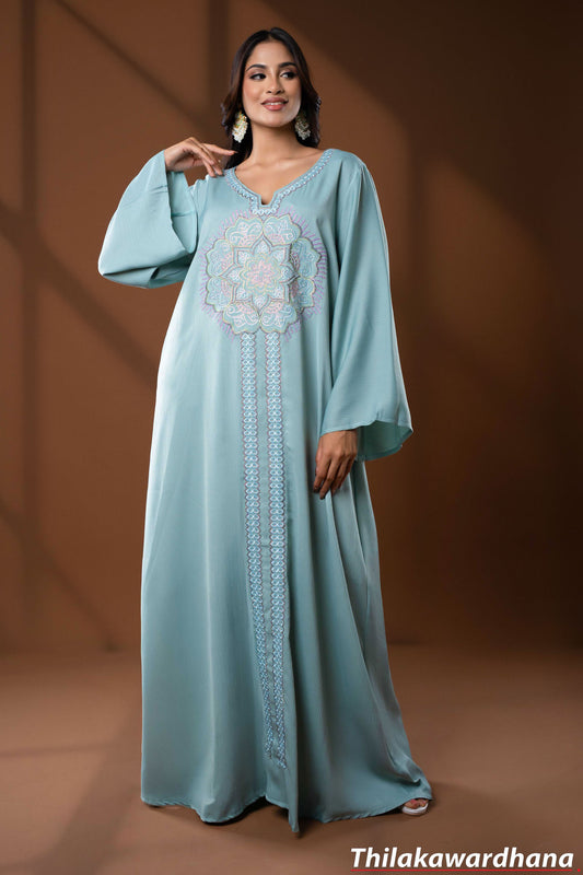 Aqua Serenity Kaftan Dress