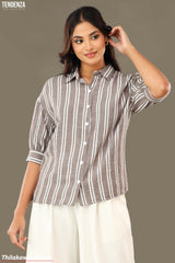 Tendenza Three Quarter Striped Shirt