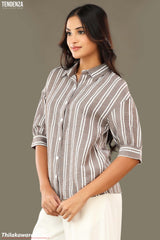 Tendenza Three Quarter Striped Shirt