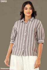 Tendenza Three Quarter Striped Shirt