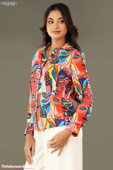 Engage Abstract Printed Top