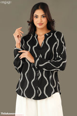 Engage Chain Printed Long Sleeve Top