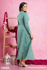 Tendenza Printed Overlapped Maxi Dress